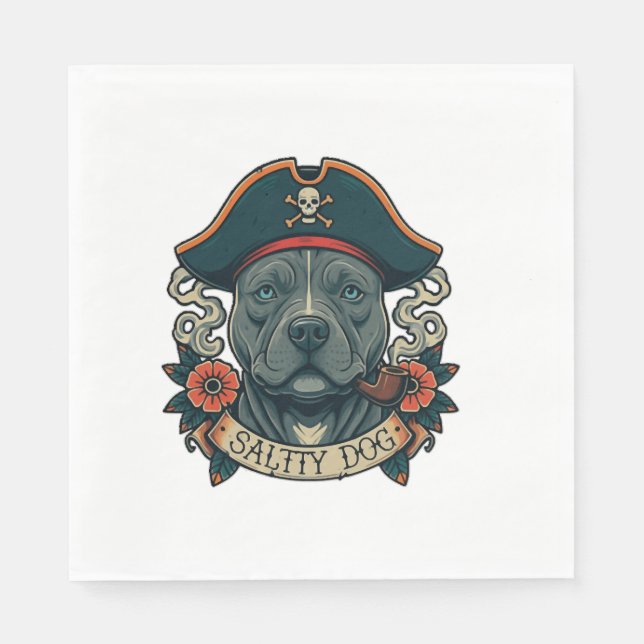 Salty Dog Pitbull Serviette (Vorderseite)