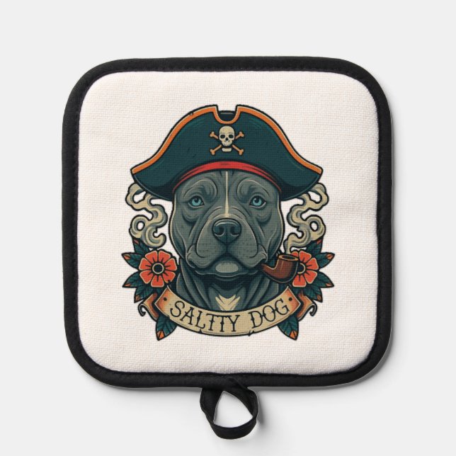 Salty Dog Pitbull Topflappen (Vorderseite)