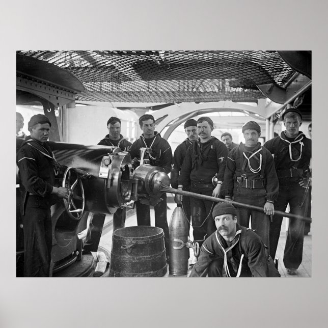 Salty Dogs with Gun, 1890s Poster (Vorne)