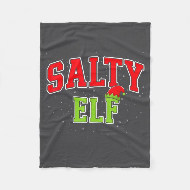 Salty Elf Christmas Family Matching Group Xmas  Fleecedecke (Vorderseite)