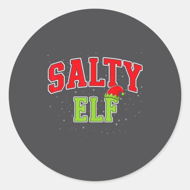 Salty Elf Christmas Family Matching Group Xmas  Runder Aufkleber (Vorderseite)