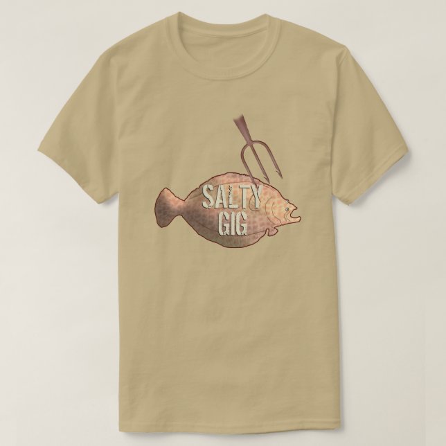 Salty Gig Flounder Fishing T-Shirt (Design vorne)