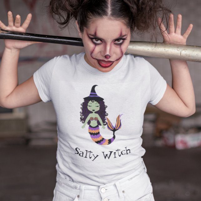Salty Hexe Halloween Meerjungfrau T-Shirt (Von Creator hochgeladen)