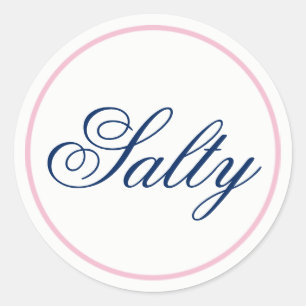 "Salty"-Hochzeitsaufkleber - Rosa/Marine Runder Aufkleber