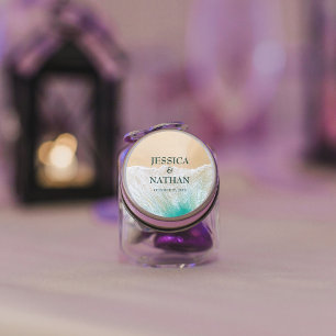 Salty Kisses I Aquamarin I The Sandy Beach Wedding Runder Aufkleber