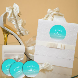 Salty Kisses I Niagara I Sandy Beach Wedding Runder Aufkleber