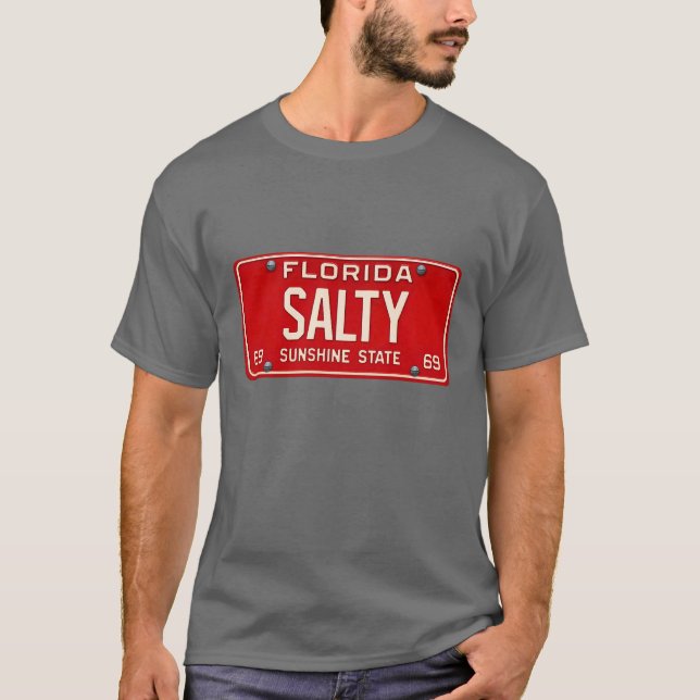 Salty Life 1969 | Retro Florida License Plate Surf T-Shirt (Vorderseite)