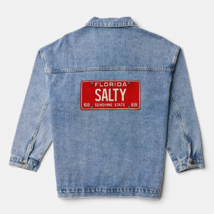 Salty Life 1969   Retro Florida Nummernschild Surf Jeansjacke