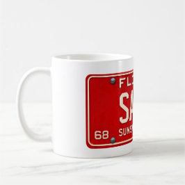 Salty Life 1969 | Retro Red Florida License Plate Kaffeetasse