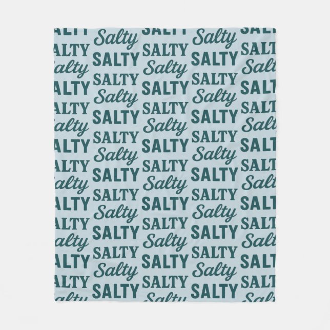 Salty Life Coastal Lover - Teal Blue Graphic Print Fleecedecke (Vorderseite)