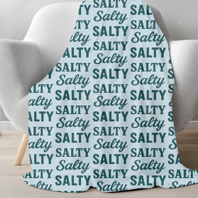 Salty Life | Küsten-Türkis Grafikdruck Strand Fleecedecke (Von Creator hochgeladen)