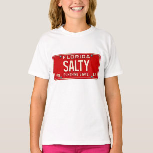 Salty Life Retro Florida Nummernschild Mädchen Sur T-Shirt