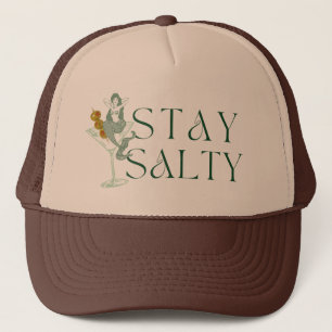 Salty Mermaid in einem Martini-LKW-Hut bleibe Truckerkappe