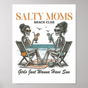 Salty Moms Beach Club Sommerurlaub Strandferien Poster