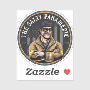 Salty Paramedic HD Black Sticker