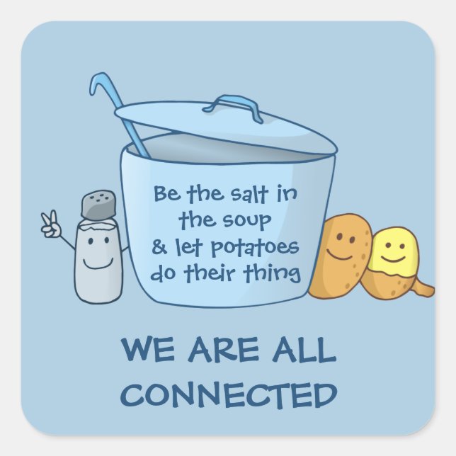 Salty Potato Soup Quadratischer Aufkleber (Vorderseite)