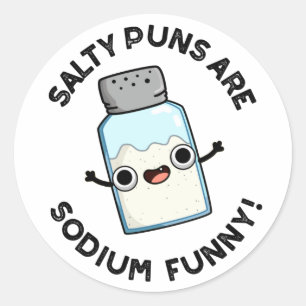 Salty Puns sind Natriumdodecylchemie Salzpuppe Runder Aufkleber