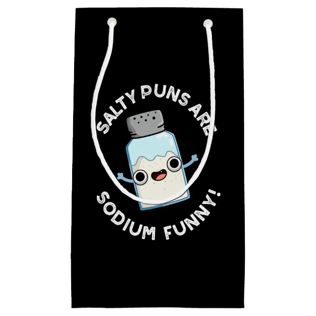 Salty Puns sind Sodium Funny Salt Puff Dark BG Kleine Geschenktüte (Vorderseite)
