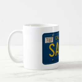 Salty -Retro 1969 California License Plate Graphic Kaffeetasse