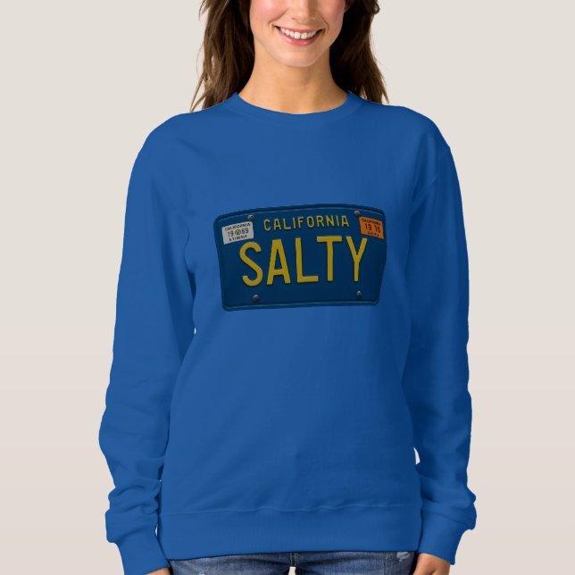 Salty -Retro 1969 California License Plate Graphic Sweatshirt (Vorderseite)