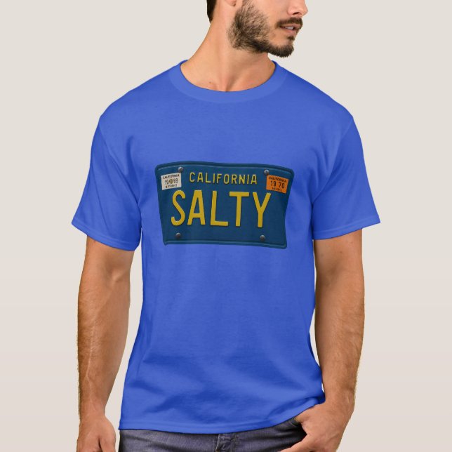 Salty -Retro 1969 California License Plate Graphic T-Shirt (Vorderseite)