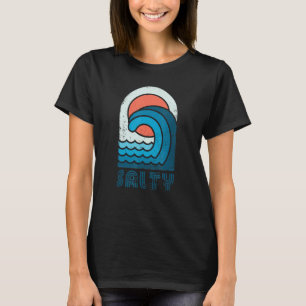 Salty Retro Vintager 70er Sea Waves Surfer T-Shirt