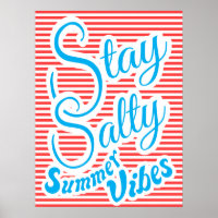 Salty, Summer Vibes, Sommerposter, rot bleibe