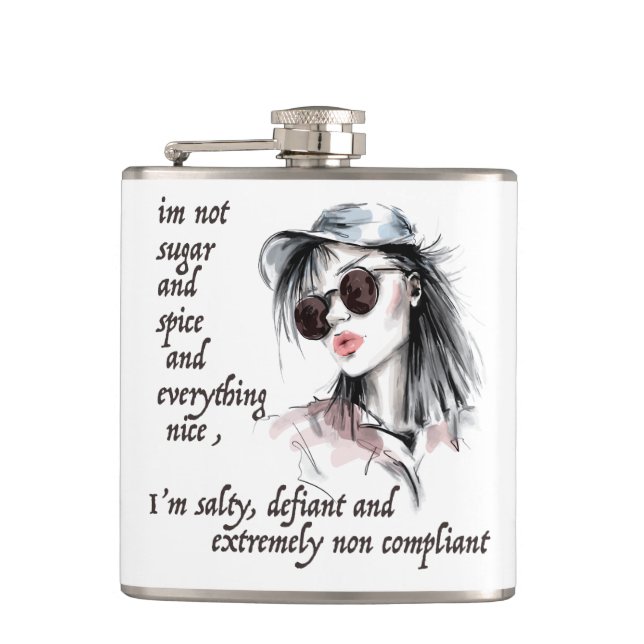 Salty und Defiant Flachmann (Vorderseite)