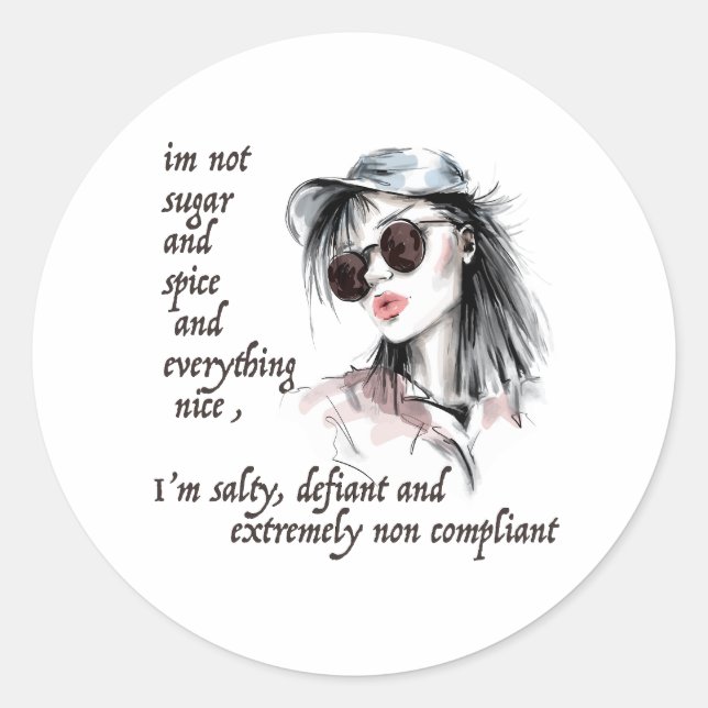 Salty und Defiant Runder Aufkleber (Vorderseite)