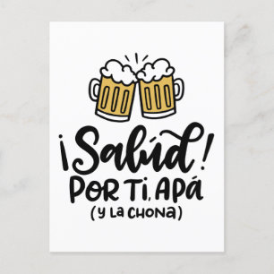Salud oder Mi Apa y la Chona, handgezeichnet Postkarte