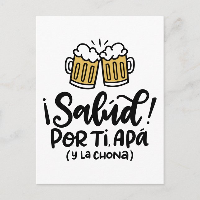 Salud oder Mi Apa y la Chona, handgezeichnet Postkarte (Vorderseite)