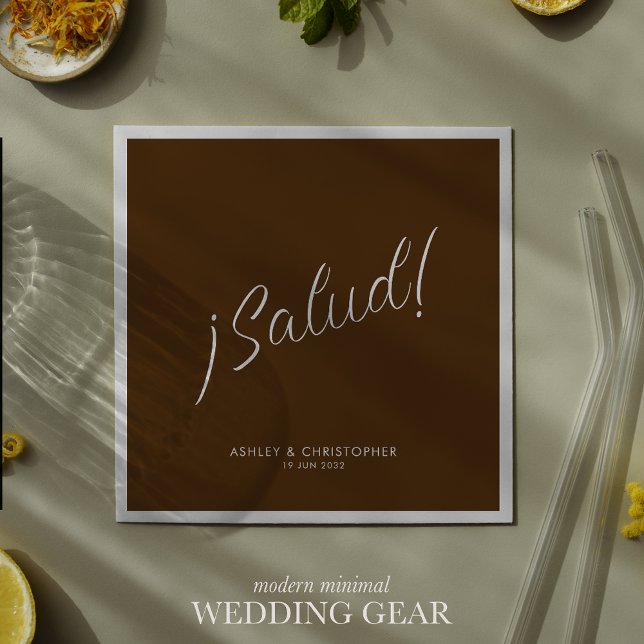 ¡Salud! Walnussbraun-Minimal für jeden Anlass Cock Serviette (Von Creator hochgeladen)