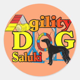 Saluki Agility Geschenke Runder Aufkleber