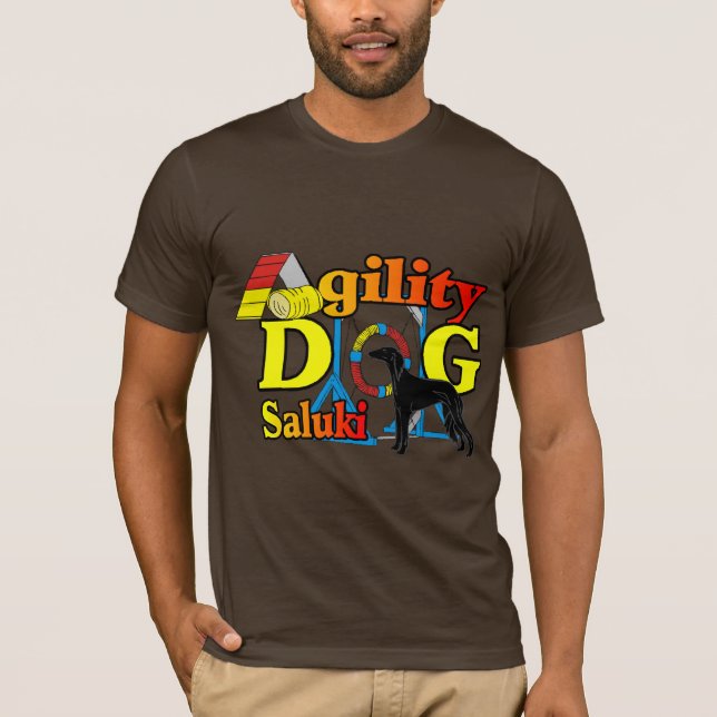 Saluki Agility Geschenke T-Shirt (Vorderseite)