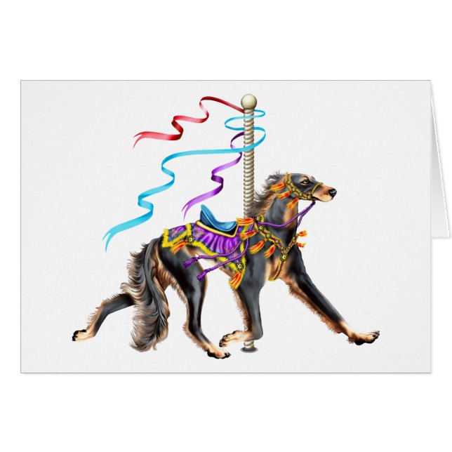 Saluki Carousel Black & Tan (Vorderseite (Horizontal))