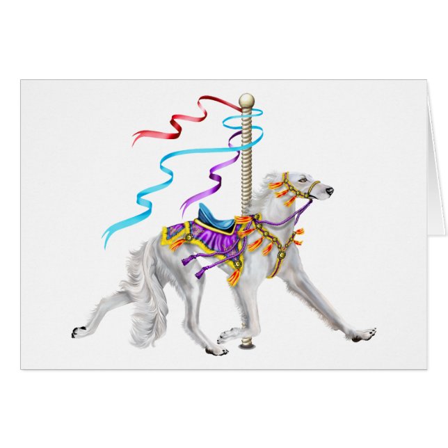 Saluki Carousel White (Vorderseite (Horizontal))