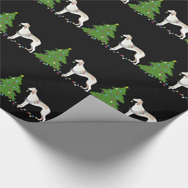 Saluki Christmas Design Geschenkpapier (Ecke)
