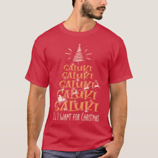 Saluki Christmas Dog brüten Christmasree-Junge T-Shirt