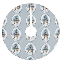 Saluki Christmas Polyester Weihnachtsbaumdecke