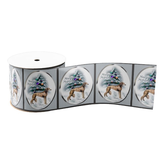 Saluki Christmas Ripsband (Spule)
