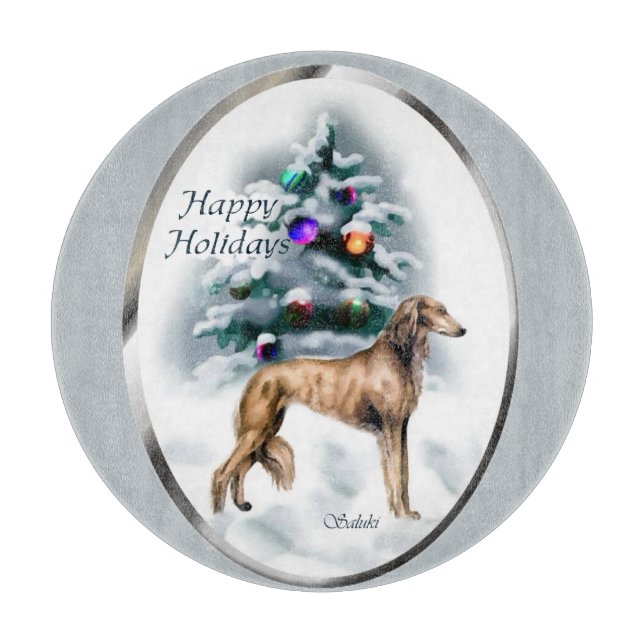 Saluki Christmas Schneidebrett (Vorderseite)