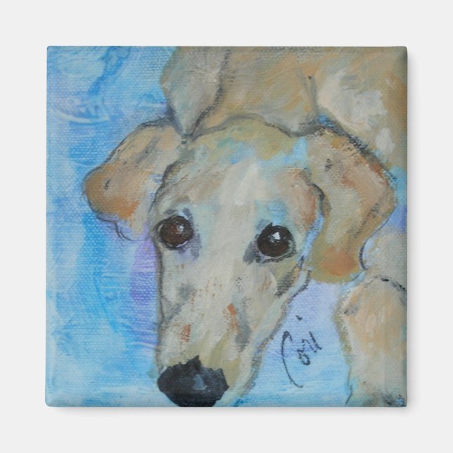 Saluki Dog Art Square Magnet (Vorne)