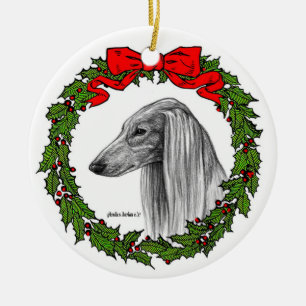 Saluki Dog Art von Glenda S. Harlan Keramik Ornament