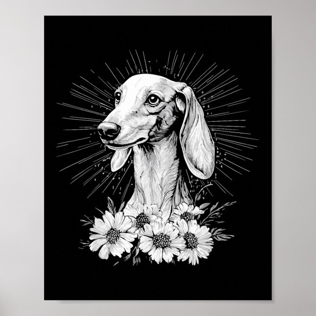 Saluki Dog Lover Retro Style Tattoo _1 Poster (Vorne)