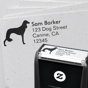 Saluki Dog Rasse Silhouette Rücksendeadresse Permastempel