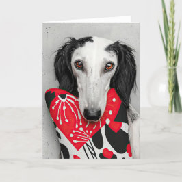 Saluki Dog Valentine Card Dankeskarte