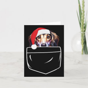 Saluki Dog Weihnachtsmannmütze Weihnachtspocket Sp Karte