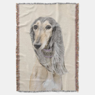 Saluki (Fawn) Malerei - Niedliche Original Hunde K Decke