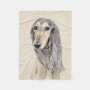 Saluki (Fawn) Malerei - Niedliche Original Hunde K Fleecedecke
