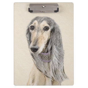 Saluki (Fawn) Malerei - Niedliche Original Hunde K Klemmbrett